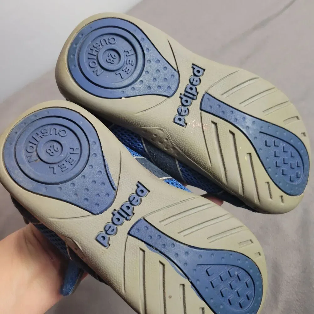 Toddler Pediped Blue Mesh Sneakers With Hook Loop Straps Size‎ 28